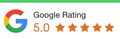 Google-Bewertung: 5.0 Sterne, positive Bewertungen hervorgehoben.